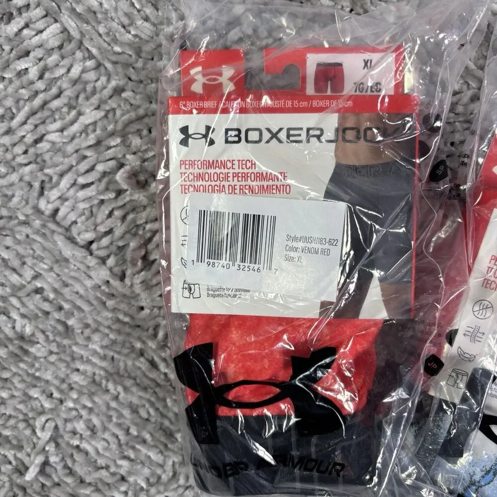 Under Armour Performance Tech 6 Inch Boxerjock Lot of 3 Mens XL Underwear NWTGS